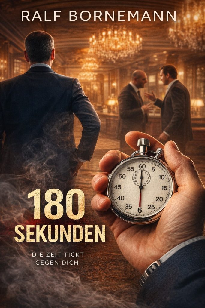 Buchcover von 180 Sekunden, ein Psychothriller von Marc Wellmann über Machtmissbrauch im Grand Alpine Resort.